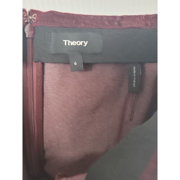 Theory H0804220 Navalane Casual‎ Velvet Maroon Stretch Back Zip Pants Womens 6 - Picture 9 of 12